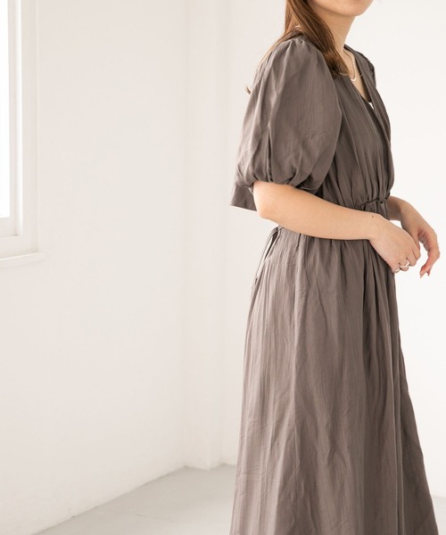 Heather(ヘザー)の「バックシャンカシュクールワンピース(半袖) 280087(ワンピース・レディース・アイボリー/ブラック/ブラウン/レッド系その他・FREE)」の21枚目の写真