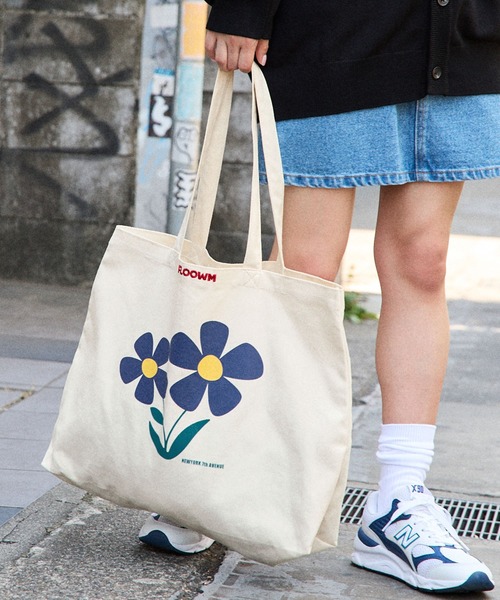FLOOWM】フラワー ロゴ刺繍 キャンバストートバッグ MONO-MART