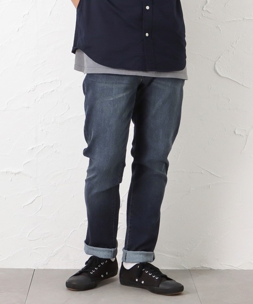 NAVY(ネイビー)の「NAVY JEANS COOL デニムストレートパンツ(デニムパンツ・メンズ・ライトインディゴブルー/ダークブルー・S/M/L/XL)」の2枚目の写真