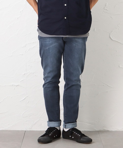 NAVY(ネイビー)の「NAVY JEANS COOL デニムストレートパンツ(デニムパンツ・メンズ・ライトインディゴブルー/ダークブルー・S/M/L/XL)」の1枚目の写真