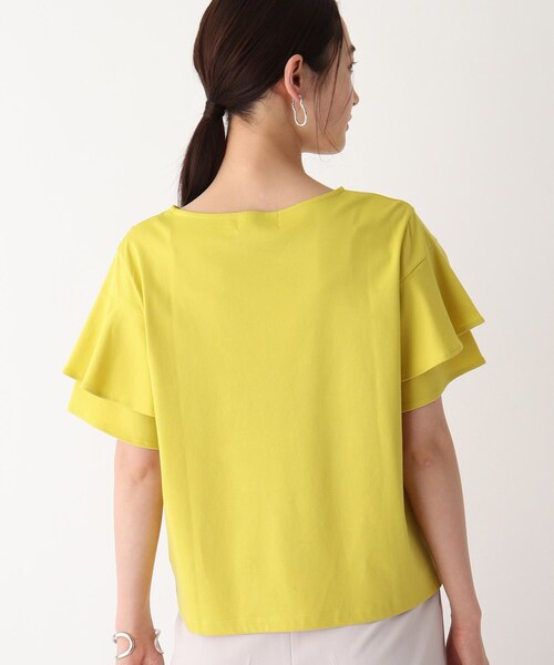 OPAQUE.CLIP（オペークドットクリップ）の「◆アイスクリアコットン ペタルスリーブカットソー【WEB限定サイズ】（Tシャツ/カットソー・レディース・ホワイト系/ブラック/マスタード/ブラウン系その他・36/38/40/42）」の7枚目の写真