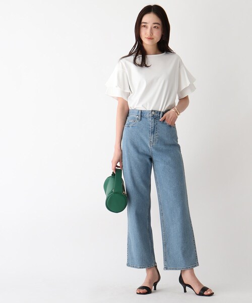 OPAQUE.CLIP（オペークドットクリップ）の「◆アイスクリアコットン ペタルスリーブカットソー【WEB限定サイズ】（Tシャツ/カットソー・レディース・ホワイト系/ブラック/マスタード/ブラウン系その他・36/38/40/42）」の12枚目の写真