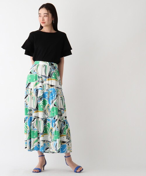 OPAQUE.CLIP（オペークドットクリップ）の「◆アイスクリアコットン ペタルスリーブカットソー【WEB限定サイズ】（Tシャツ/カットソー・レディース・ホワイト系/ブラック/マスタード/ブラウン系その他・36/38/40/42）」の14枚目の写真