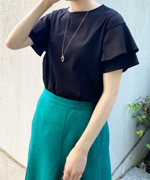 OPAQUE.CLIP（オペークドットクリップ）の「◆アイスクリアコットン ペタルスリーブカットソー【WEB限定サイズ】（Tシャツ/カットソー・レディース・ホワイト系/ブラック/マスタード/ブラウン系その他・36/38/40/42）」の20枚目の写真