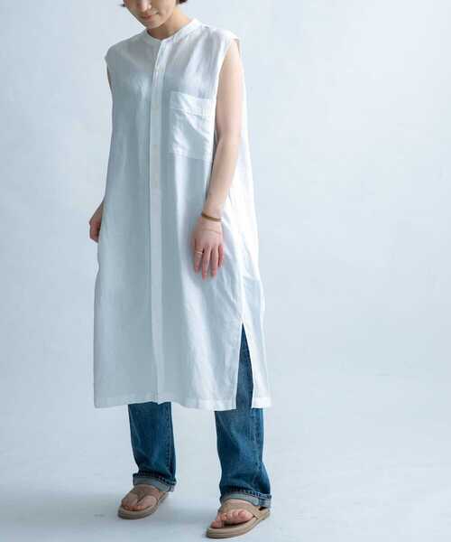 FORK&SPOON(フォークアンドスプーン)の「FORK&SPOON ノースリーブロングシャツ(シャツ/ブラウス・レディース・オフホワイト/ブラック/オレンジ・ONE)」の12枚目の写真