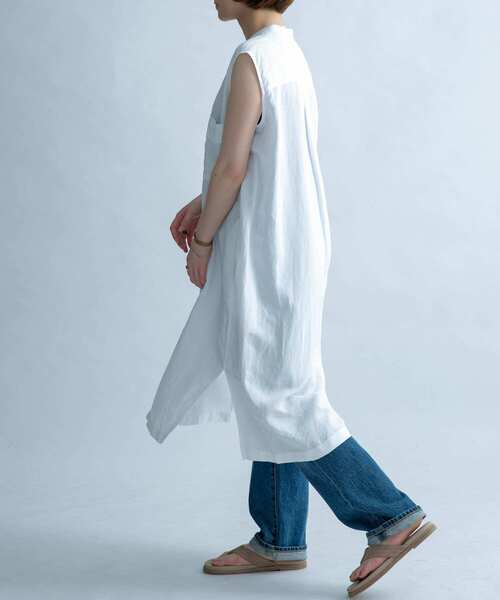 FORK&SPOON(フォークアンドスプーン)の「FORK&SPOON ノースリーブロングシャツ(シャツ/ブラウス・レディース・オフホワイト/ブラック/オレンジ・ONE)」の13枚目の写真