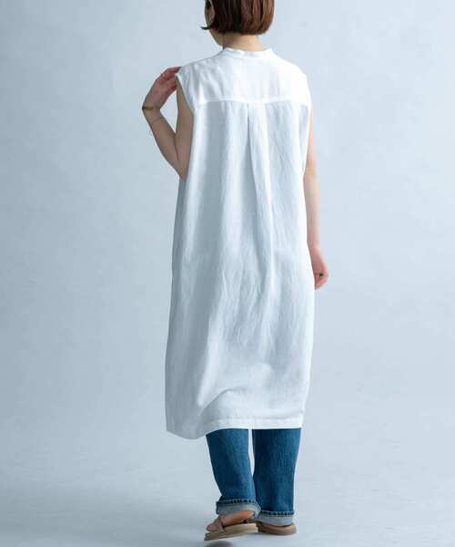 FORK&SPOON(フォークアンドスプーン)の「FORK&SPOON ノースリーブロングシャツ(シャツ/ブラウス・レディース・オフホワイト/ブラック/オレンジ・ONE)」の14枚目の写真