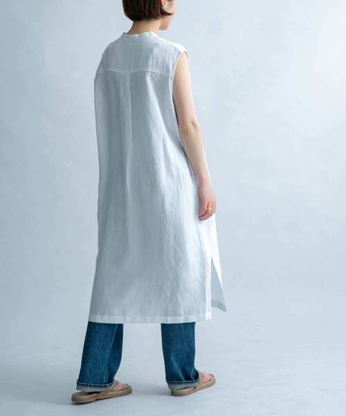 FORK&SPOON(フォークアンドスプーン)の「FORK&SPOON ノースリーブロングシャツ(シャツ/ブラウス・レディース・オフホワイト/ブラック/オレンジ・ONE)」の15枚目の写真