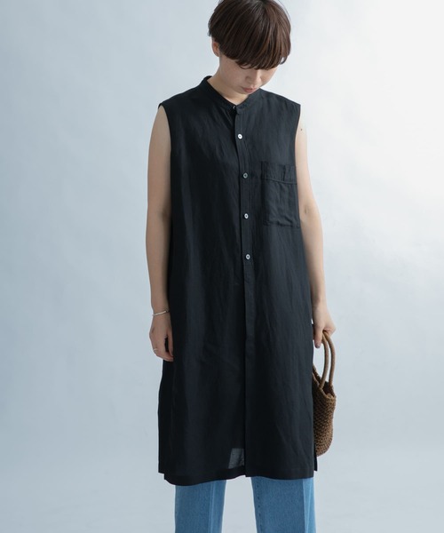 FORK&SPOON(フォークアンドスプーン)の「FORK&SPOON ノースリーブロングシャツ(シャツ/ブラウス・レディース・オフホワイト/ブラック/オレンジ・ONE)」の19枚目の写真