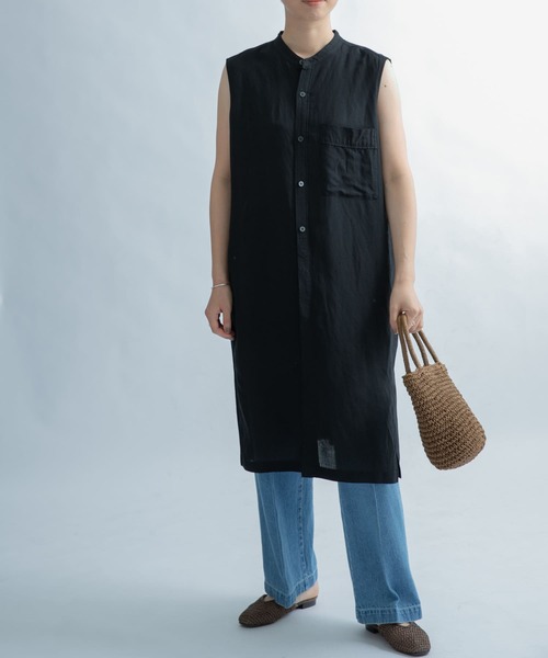 FORK&SPOON(フォークアンドスプーン)の「FORK&SPOON ノースリーブロングシャツ(シャツ/ブラウス・レディース・オフホワイト/ブラック/オレンジ・ONE)」の20枚目の写真