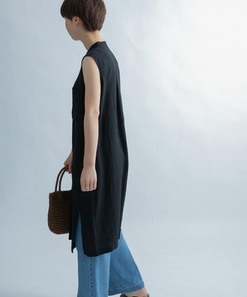 FORK&SPOON(フォークアンドスプーン)の「FORK&SPOON ノースリーブロングシャツ(シャツ/ブラウス・レディース・オフホワイト/ブラック/オレンジ・ONE)」の21枚目の写真