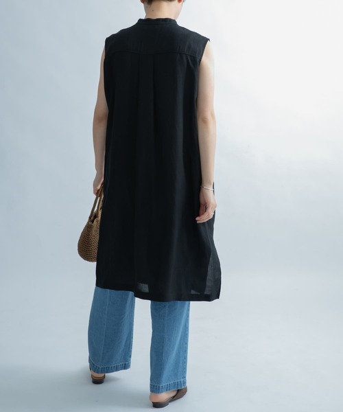 FORK&SPOON(フォークアンドスプーン)の「FORK&SPOON ノースリーブロングシャツ(シャツ/ブラウス・レディース・オフホワイト/ブラック/オレンジ・ONE)」の22枚目の写真