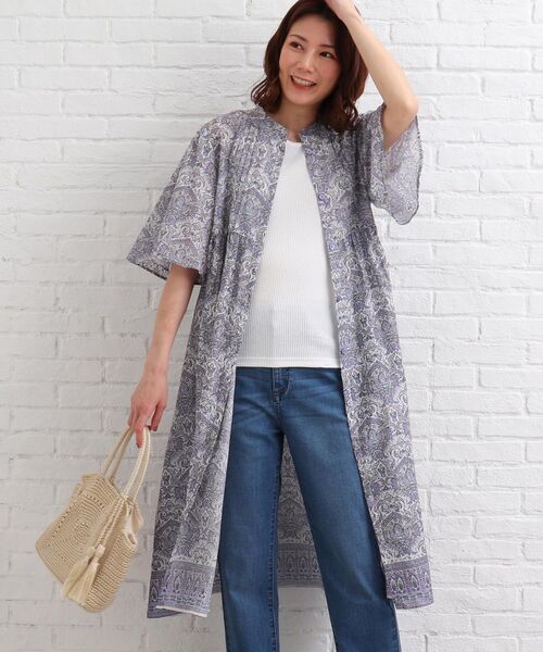 SHOO・LA・RUE（シューラルー）の「◆【INDIA】パネル柄ピンタックワンピース（ワンピース・レディース・ブルー系/イエロー系・02/03/04）」の4枚目の写真