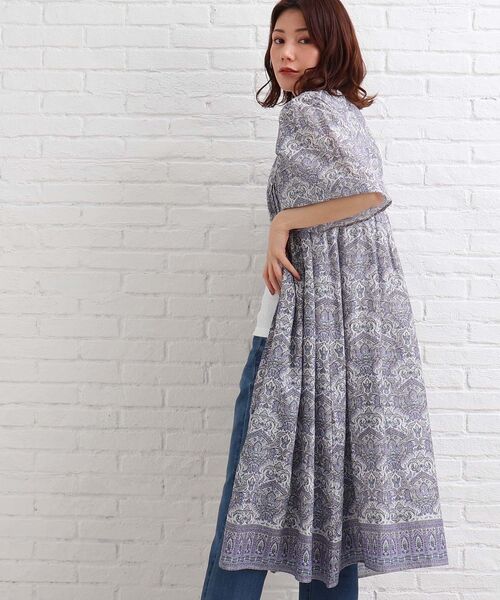 SHOO・LA・RUE（シューラルー）の「◆【INDIA】パネル柄ピンタックワンピース（ワンピース・レディース・ブルー系/イエロー系・02/03/04）」の5枚目の写真