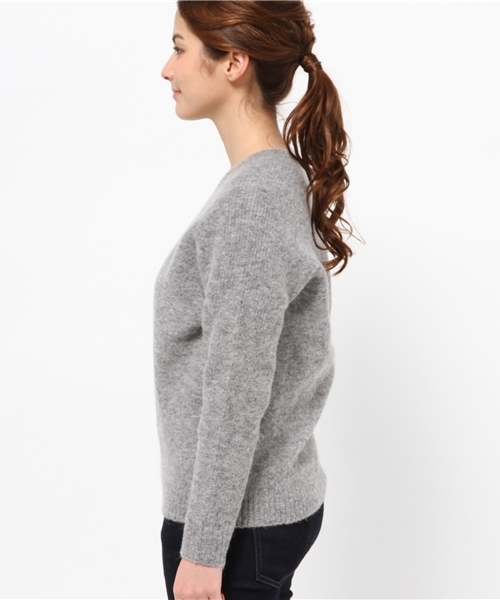 OUTLET（アウトレット）の「【DouDou】クルーネックニットプルオーバー（ニット/セーター・レディース・ホワイト/ブルー/グレー・FREE）」の5枚目の写真
