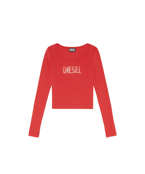 DIESEL(ディーゼル)の「レディース 長袖Tシャツトップス(Tシャツ/カットソー・レディース・ホワイト/レッド・SMALL/MEDIUM/LARGE/X-LARGE)」の5枚目の写真
