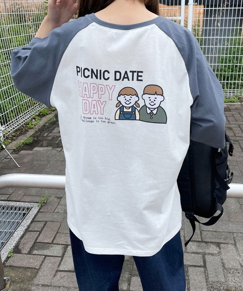 PairPair（ペアペア）の「ラグランバックプリントT(ユニセックス)（Tシャツ/カットソー・レディース・ブラック/ライトグリーン/ブルー系その他・MEDIUM/LARGE）」の19枚目の写真