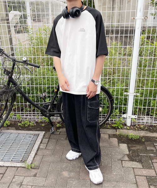 PairPair（ペアペア）の「ラグランバックプリントT(ユニセックス)（Tシャツ/カットソー・レディース・ブラック/ライトグリーン/ブルー系その他・MEDIUM/LARGE）」の7枚目の写真