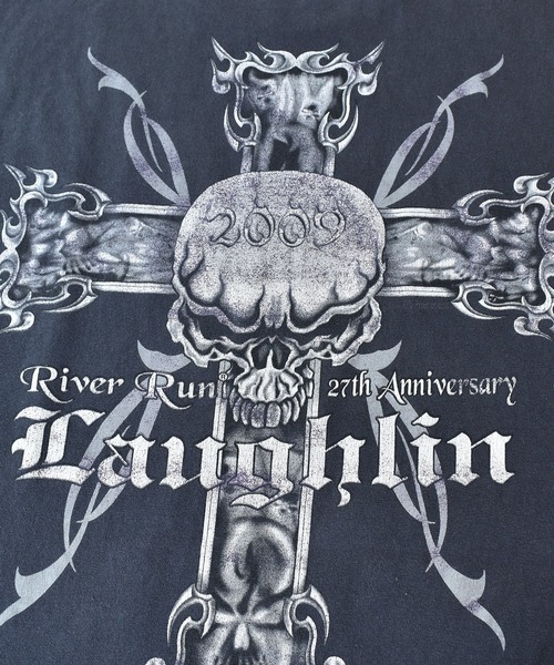VINTAGE(ヴィンテージ)の「【ヴィンテージ古着】Y2K Laughlin River Run / ラフリン・リバー・ラン カットオフTシャツ(タンクトップ・メンズ・ブラック・LARGE)」の6枚目の写真