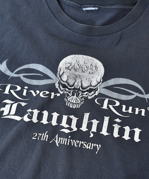 VINTAGE(ヴィンテージ)の「【ヴィンテージ古着】Y2K Laughlin River Run / ラフリン・リバー・ラン カットオフTシャツ(タンクトップ・メンズ・ブラック・LARGE)」の2枚目の写真