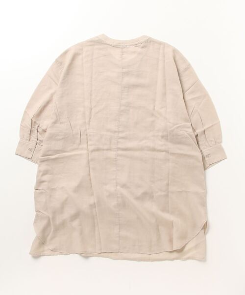 NAVY(ネイビー)の「エアフリーノーカラーチュニック ブラウスシャツ(シャツ/ブラウス・レディース・チャコール/ベージュ/オレンジ・フリー)」の19枚目の写真