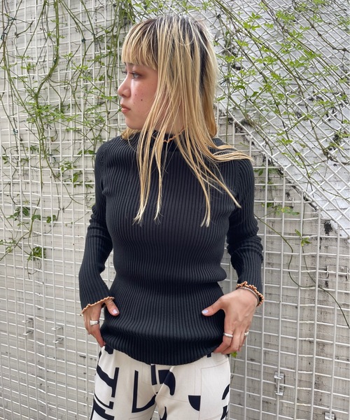 SANSeLF（サンセルフ）の「Se リブメロウトップス 【SANSeLF】sanw22a032 【ZOZOTOWN限定アイテム】（その他トップス・レディース・ブラック/ライトグリーン/アイボリー・FREE）」の16枚目の写真