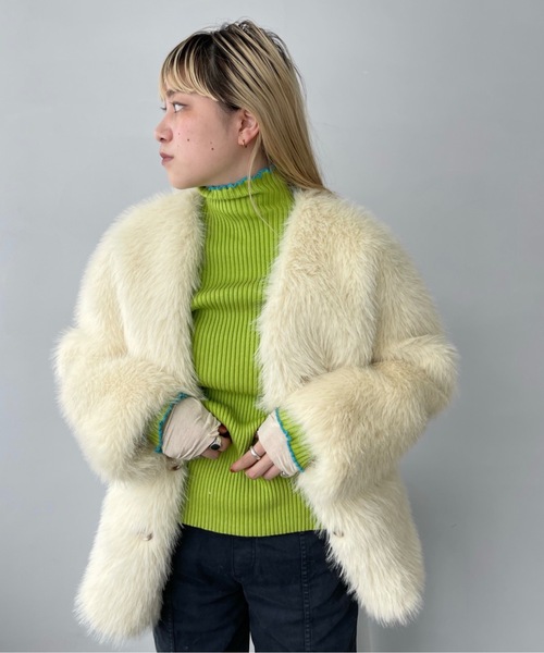 SANSeLF（サンセルフ）の「Se リブメロウトップス 【SANSeLF】sanw22a032 【ZOZOTOWN限定アイテム】（その他トップス・レディース・ブラック/ライトグリーン/アイボリー・FREE）」の7枚目の写真