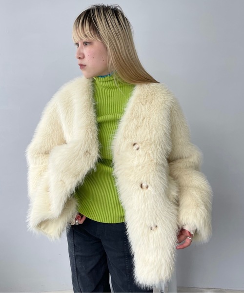 SANSeLF（サンセルフ）の「Se リブメロウトップス 【SANSeLF】sanw22a032 【ZOZOTOWN限定アイテム】（その他トップス・レディース・ブラック/ライトグリーン/アイボリー・FREE）」の8枚目の写真