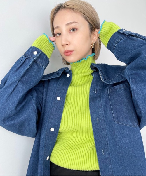 SANSeLF（サンセルフ）の「Se リブメロウトップス 【SANSeLF】sanw22a032 【ZOZOTOWN限定アイテム】（その他トップス・レディース・ブラック/ライトグリーン/アイボリー・FREE）」の6枚目の写真