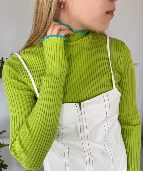 SANSeLF（サンセルフ）の「Se リブメロウトップス 【SANSeLF】sanw22a032 【ZOZOTOWN限定アイテム】（その他トップス・レディース・ブラック/ライトグリーン/アイボリー・FREE）」の9枚目の写真