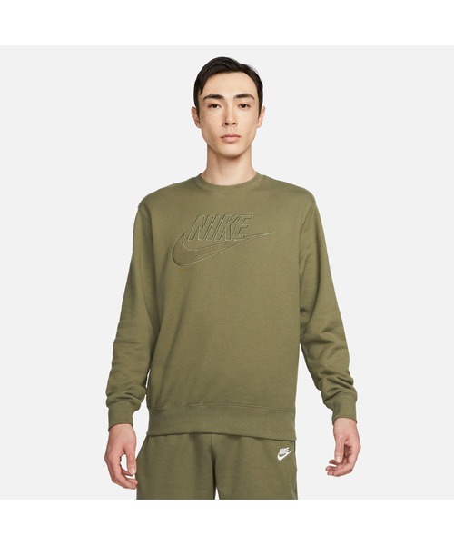 NIKE（ナイキ）の「ナイキ NIKE ナイキ クラブ+ FT GX L/S クルー（スウェット・メンズ・オリーブ/ブラック・L/3L/S/M/LL）」の2枚目の写真