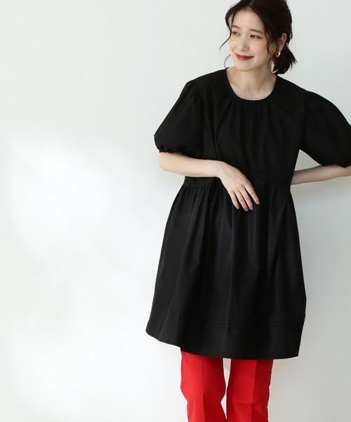 N.（N. Natural Beauty Basic）（エヌエヌナチュラルビューティーベーシック）の「◆パフスリーブチュニックブラウス（シャツ/ブラウス・レディース・ブラック/パープル/オフホワイト・MEDIUM）」の3枚目の写真