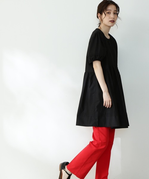 N.（N. Natural Beauty Basic）（エヌエヌナチュラルビューティーベーシック）の「◆パフスリーブチュニックブラウス（シャツ/ブラウス・レディース・ブラック/パープル/オフホワイト・MEDIUM）」の8枚目の写真