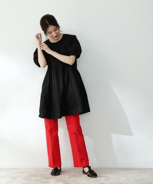 N.（N. Natural Beauty Basic）（エヌエヌナチュラルビューティーベーシック）の「◆パフスリーブチュニックブラウス（シャツ/ブラウス・レディース・ブラック/パープル/オフホワイト・MEDIUM）」の7枚目の写真