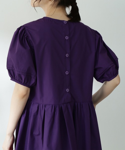 N.（N. Natural Beauty Basic）（エヌエヌナチュラルビューティーベーシック）の「◆パフスリーブチュニックブラウス（シャツ/ブラウス・レディース・ブラック/パープル/オフホワイト・MEDIUM）」の12枚目の写真