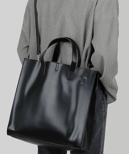 WESTBOY(ウエストボーイ)の「シンセティックレザーショルダートートバッグWO22BG02【WB ORIGINALS】(トートバッグ・メンズ・ブラック・FREE)」の3枚目の写真