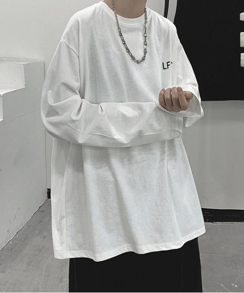 NEW GENTLEMAN(ニュージェントルマン)の「LFET ビッグロンT(Tシャツ/カットソー・メンズ・ホワイト/ブラック/グレー/オレンジ/ブルー/グリーン・M/L/XL)」の1枚目の写真