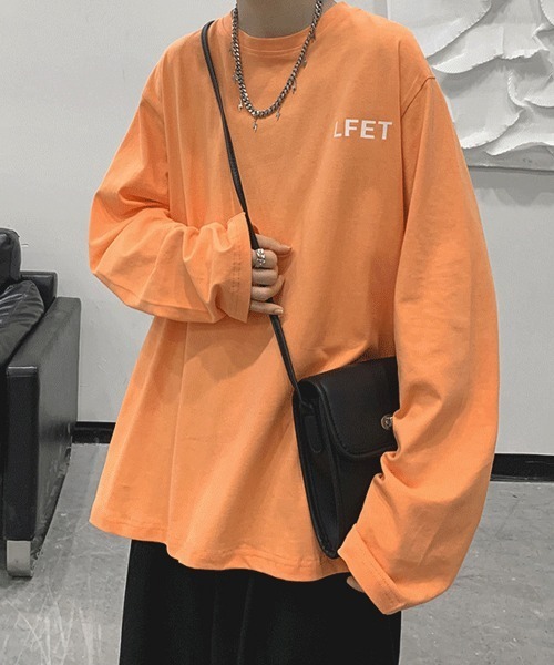 NEW GENTLEMAN(ニュージェントルマン)の「LFET ビッグロンT(Tシャツ/カットソー・メンズ・ホワイト/ブラック/グレー/オレンジ/ブルー/グリーン・M/L/XL)」の6枚目の写真