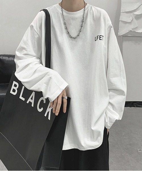NEW GENTLEMAN(ニュージェントルマン)の「LFET ビッグロンT(Tシャツ/カットソー・メンズ・ホワイト/ブラック/グレー/オレンジ/ブルー/グリーン・M/L/XL)」の10枚目の写真