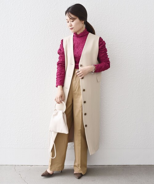 SHIPS（シップス）の「*〈手洗い可能〉シャーリングメロータートル◆（その他トップス・レディース・ブラック/ネイビー/ピンク/ナチュラル・ONE SIZE）」の13枚目の写真