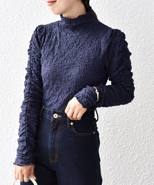SHIPS（シップス）の「*〈手洗い可能〉シャーリングメロータートル◆（その他トップス・レディース・ブラック/ネイビー/ピンク/ナチュラル・ONE SIZE）」の12枚目の写真