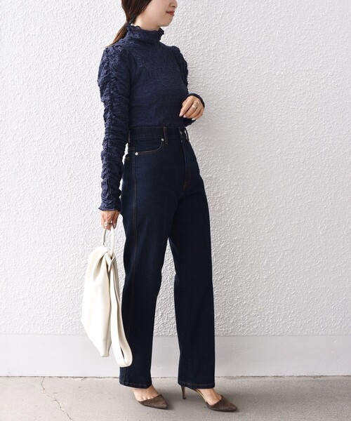 SHIPS（シップス）の「*〈手洗い可能〉シャーリングメロータートル◆（その他トップス・レディース・ブラック/ネイビー/ピンク/ナチュラル・ONE SIZE）」の5枚目の写真