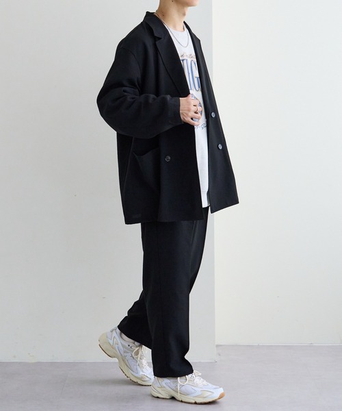 DISCOAT（ディスコート）の「テックリネンWブレストシャツジャケット（テーラードジャケット・レディース・ブラック/ブラウン・FREE）」の8枚目の写真