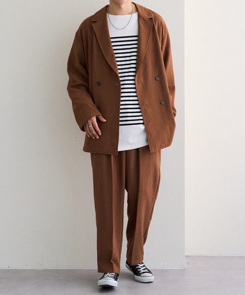 DISCOAT（ディスコート）の「テックリネンWブレストシャツジャケット（テーラードジャケット・レディース・ブラック/ブラウン・FREE）」の5枚目の写真