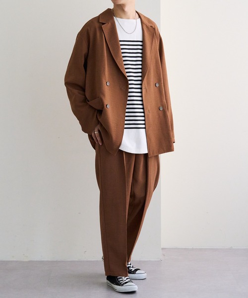 DISCOAT（ディスコート）の「テックリネンWブレストシャツジャケット（テーラードジャケット・レディース・ブラック/ブラウン・FREE）」の18枚目の写真