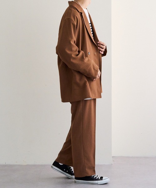 DISCOAT（ディスコート）の「テックリネンWブレストシャツジャケット（テーラードジャケット・レディース・ブラック/ブラウン・FREE）」の9枚目の写真