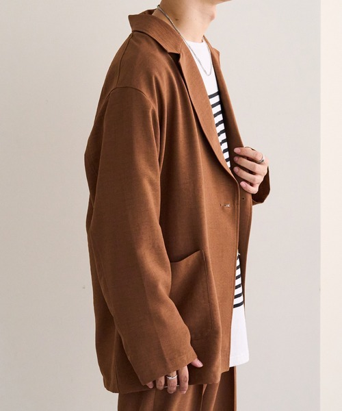 DISCOAT（ディスコート）の「テックリネンWブレストシャツジャケット（テーラードジャケット・レディース・ブラック/ブラウン・FREE）」の16枚目の写真