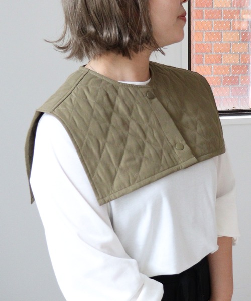 DONOBAN（ドノバン）の「キルティング付け襟（付け襟・レディース・カーキ/ベージュ/アイボリー/ブラック・F）」の4枚目の写真