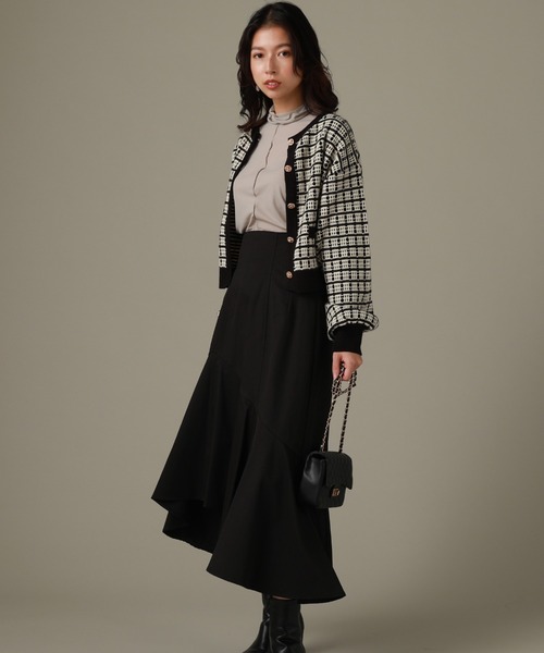 Cheek(チーク)の「ツイードカーディガン(カーディガン/ボレロ・レディース・ホワイト×ブラック/ラベンダー・MEDIUM)」の7枚目の写真