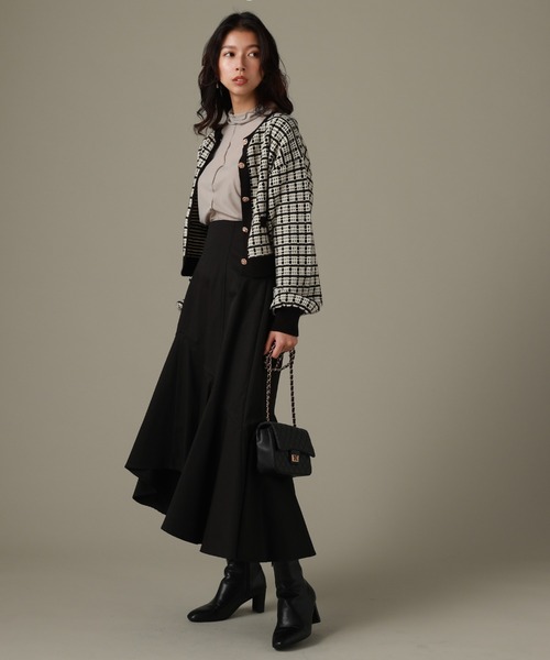Cheek(チーク)の「ツイードカーディガン(カーディガン/ボレロ・レディース・ホワイト×ブラック/ラベンダー・MEDIUM)」の8枚目の写真
